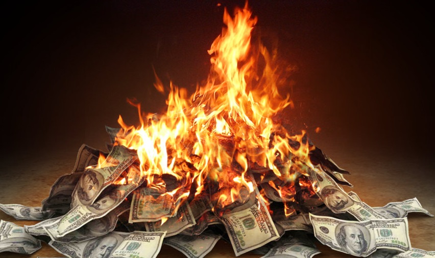 Image result for burning cash