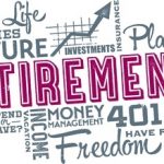 retirement planning word and icon cloud